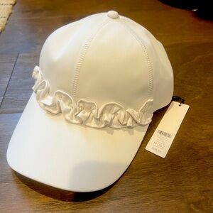 Chico’s baseball cap with ruffle detail